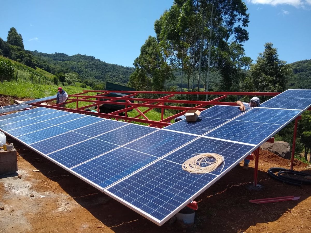 Suporte solar de três Linhas - Valor por placa solar